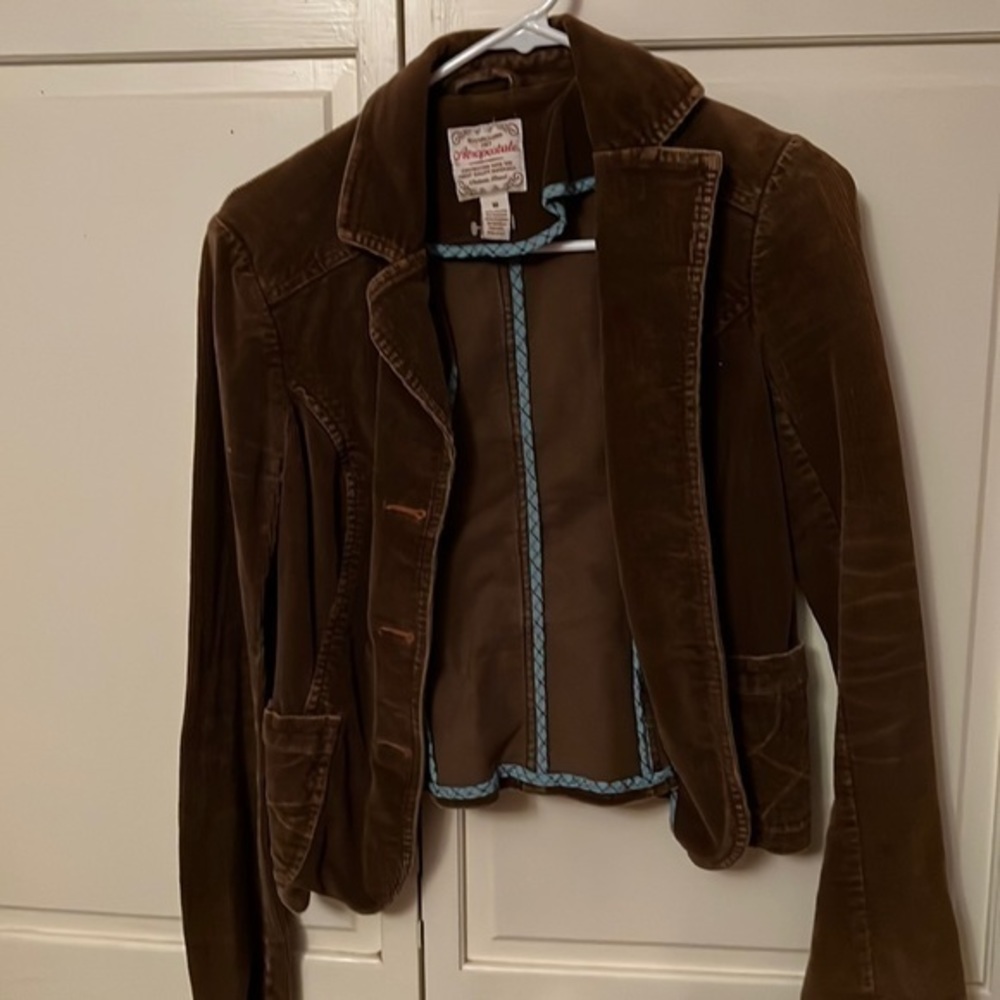 Aeropostale Brown Velvet Jacket